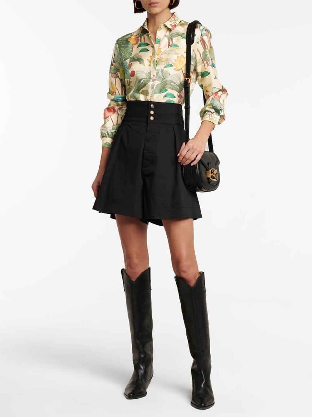 Etro tiger a e water lilies silk ahirt